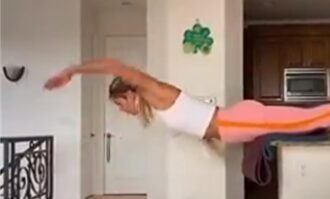 En la cocina: así entrena una nadadora olímpica en plena pandemia del coronavirus