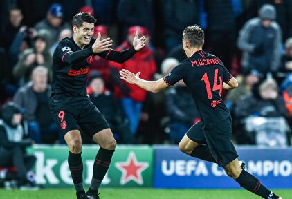 Morata en Anfield. | Cordon Press