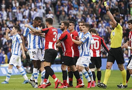 Partido de Liga entre la Real Sociedad y el Athletic de Bilbao disputado el pasado 9 de febrero en Anoeta. | Cordon Press