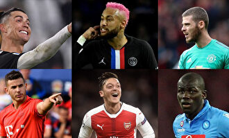 Cristiano Ronaldo, Neymar, De Gea, Lucas Hernández, Ozil y Koulibaly. | EFE