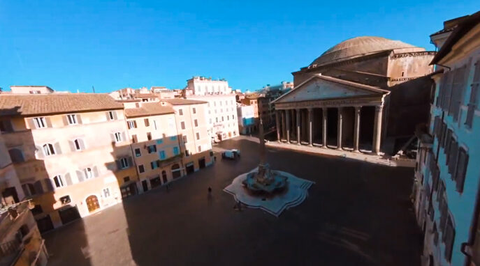 La inusual y espectacular imagen del Pantheon de Roma a vista de dron