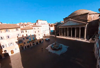 La inusual y espectacular imagen del Pantheon de Roma a vista de dron