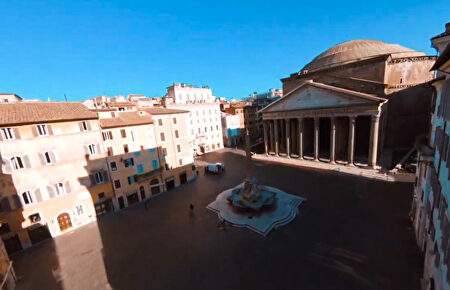 La inusual y espectacular imagen del Pantheon de Roma a vista de dron