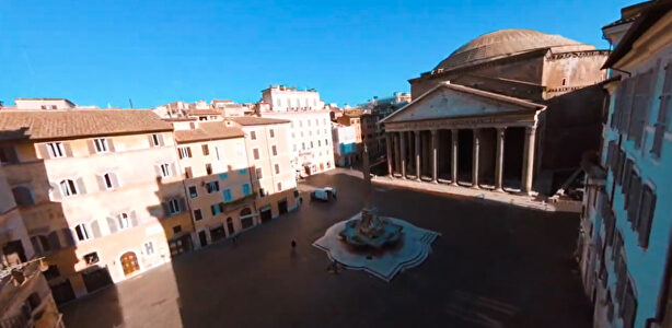 La inusual y espectacular imagen del Pantheon de Roma a vista de dron
