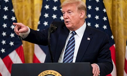 Donald Trump, en su rueda de prensa de este jueves. | EFE