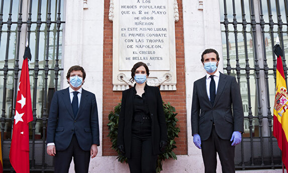 Almeida, Ayuso y Casado. | Mudarra