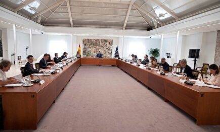 El comité de desescalada, presidido por Pedro Sánchez | EFE