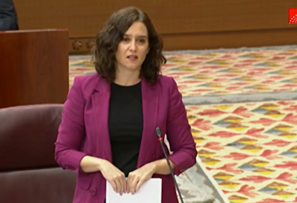 La contundente respuesta de Díaz Ayuso: "Yo no soy como Podemos, no tengo mansiones pagadas por el tesorero de mi partido"