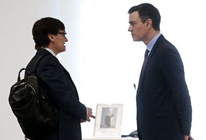 Pedro Sánchez y Salvador Illa, la semana pasada, en Moncloa. | EFE