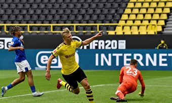 Haaland, con el Dortmund. | EFE