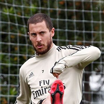 Eden Hazard, en un entrenamiento con el Real Madrid en Valdebebas. | EFE