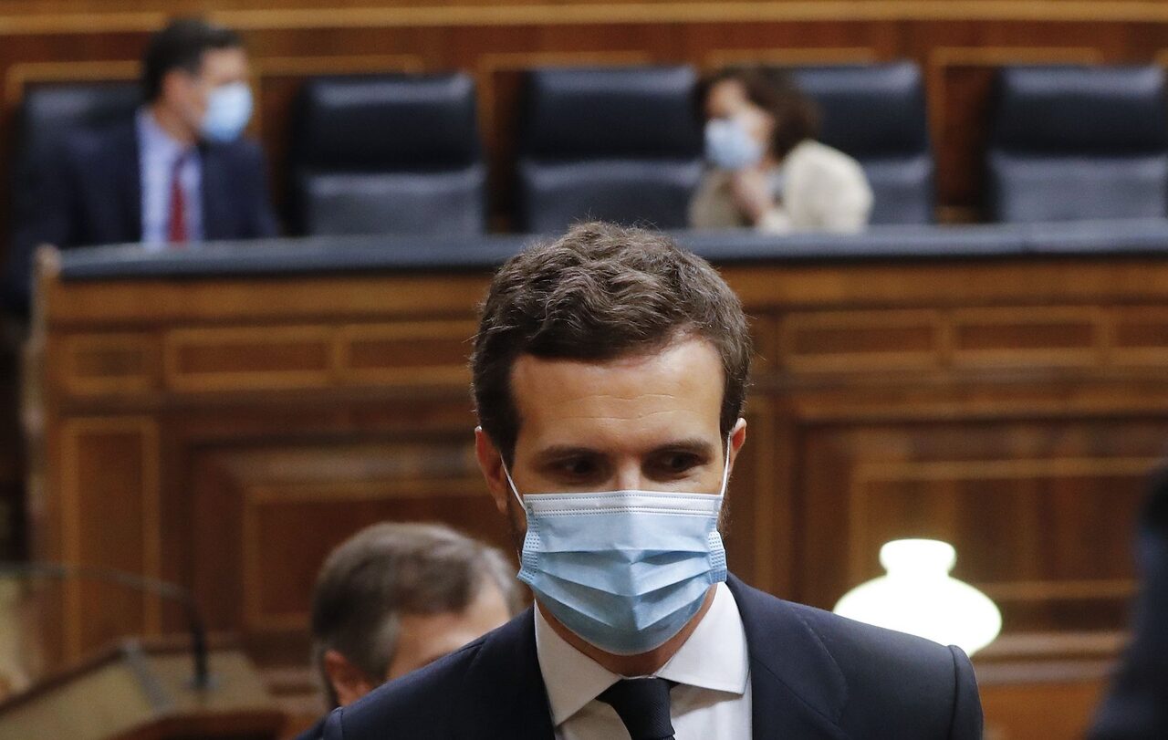 Pablo Casado con mascarilla . | EFE
