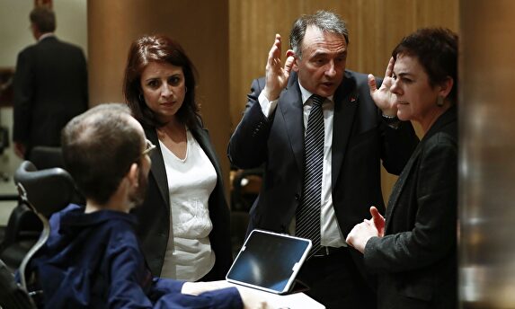 Lastra, Echenique, Enrique Santiago y la diputada proetarra. . | EFE