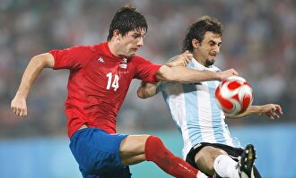 Miljan Mrdakovic, exjugador serbio (i), durante el torneo olímpico de fútbol de los Juegos de Pekín 2008. | Cordon Press
