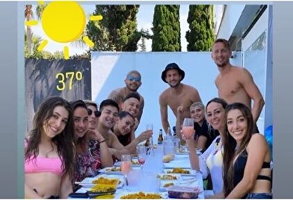 Los jugadores del Sevilla, en plena fiesta | Instagram