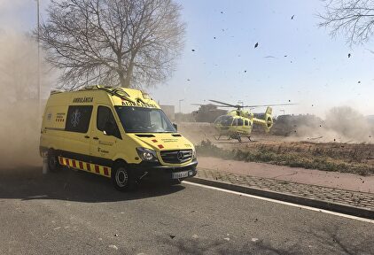Ambulancia y helicóptero del SEM | Twitter: @semgencat