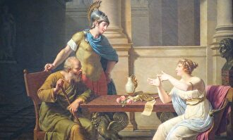 El debate de Sócrates y Aspasia, de Nicolas-André Monsiau | Musée Pouchkkine / Wikipedia