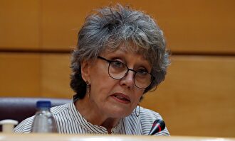 Rosa María Mateo durante su comparecencia | EFE