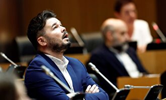 Rufián mandó un mensaje de esperanza para los pericos y aprovechó para lanzar una pulla al Barça | EFE