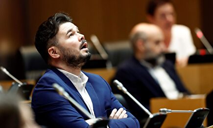 El diputado, Gabriel Rufián, en el Congreso | EFE