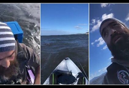 El impactante vídeo de un kayakista exhausto y a la deriva, minutos antes de su muerte