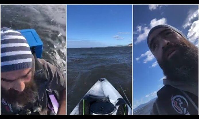 El impactante vídeo de un kayakista exhausto y a la deriva, minutos antes de su muerte