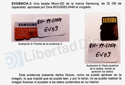 La tarjeta entregada por Pablo Iglesias a Dina Bousselham.