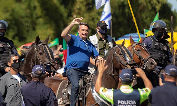 Bolsonaro en un acto hace un mes. | EFE