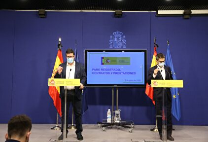 El secretario de Estado de Empleo, Joaquín Pérez Rey y el secretario de Estado de Seguridad Social, Israel Arroyo | Ministerio de Trabajo