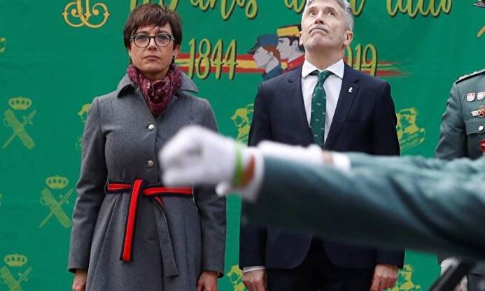La directora general de la Guardia Civil, María Gámez y el ministro del Interior, Fernando Grande-Marlaska. | EFE