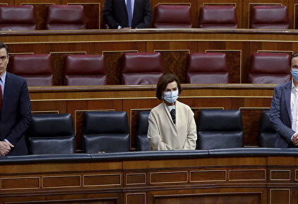 Sánchez, Calvo e Iglesias. | Cordon Press