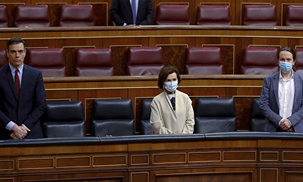 Sánchez, Calvo e Iglesias. | Cordon Press