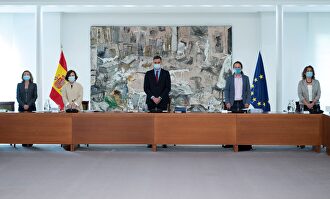 Sánchez y sus ministros, en La Moncloa. | EFE