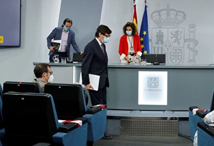 Illa, Iglesias y Montero en la rueda de prensa porterior al consejo de ministros. | EFE