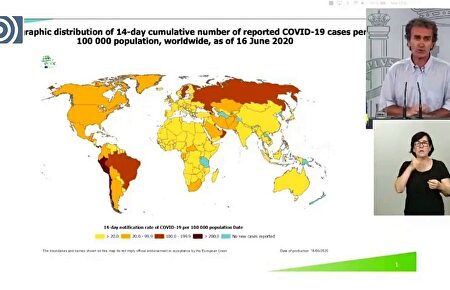 Simón utiliza un mapa del mundo para presumir de lo bien que va España con el coronavirus