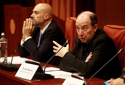 El director de TV3, Vicent Sanchís, y el director de Catalunya Ràdio, Saül Gordillo. | EFE