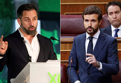 Santiago Abascal de precampaña en Galicia y Pablo Casado en el Congreso | EFE