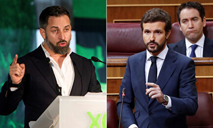 Santiago Abascal de precampaña en Galicia y Pablo Casado en el Congreso | EFE