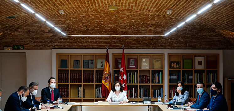 El Gobierno de la CAM reunido en Consejo extraordinario este viernes. | CAM