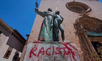 La estatua de Fray Junípero Serra, en Palma. | EFE