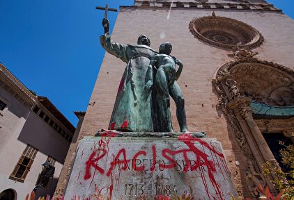 La estatua de Fray Junípero Serra, en Palma. | EFE