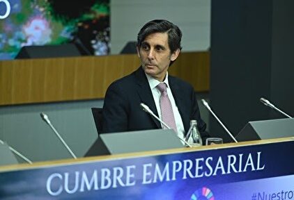 El presidente ejecutivo de Telefónica, José María Álvarez-Pallete, en la cumbre | Europa Press