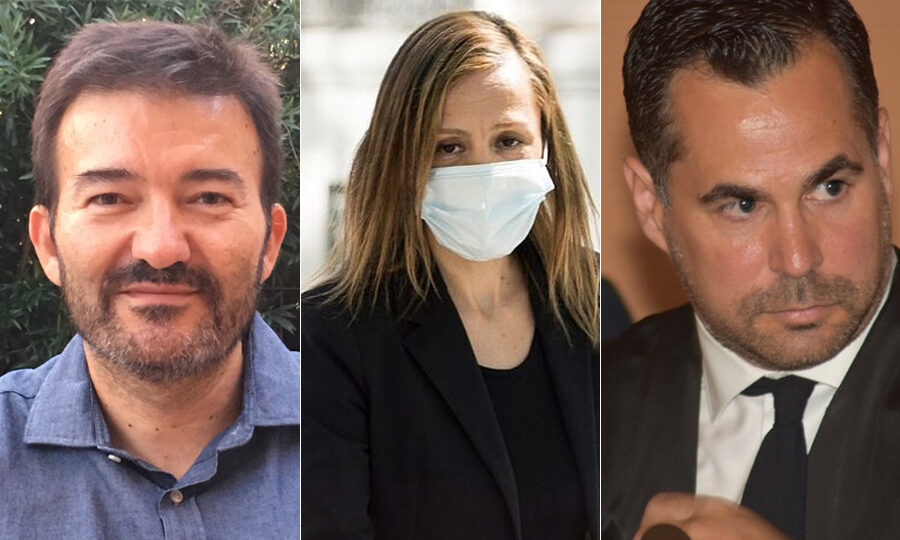 El abogado José Manuel Calvente, la letrada Marta Flor y el fiscal Ignacio Stampa. | EFE