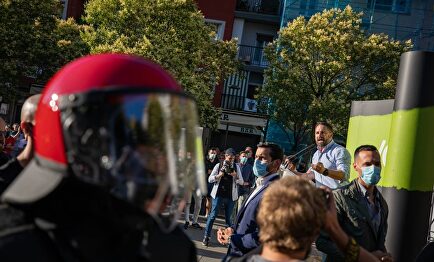 Santiago Abascal en Irún este sábado. | Twitter