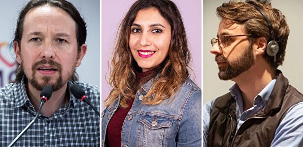 Pablo Iglesias, Dina Bousselham y Ricardo Sá Ferreira | EFE