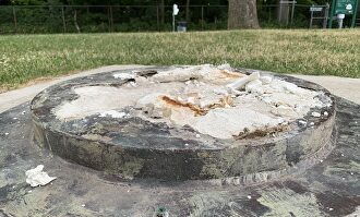 Pedestal en el que estaba la estatua de Frederick Douglass | Twitter/@MSchwartzWHAM