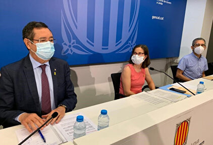 Los responsables de la Generalidad, durante la rueda de prensa. | Europa Press