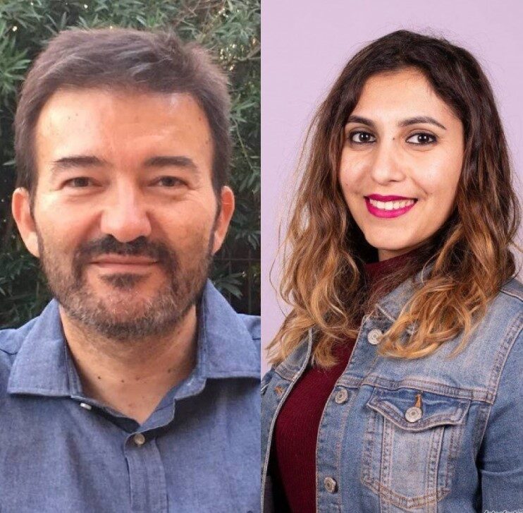 El abogado José Manuel Calvente y la exasesora de Pablo Iglesias, Dina Bousselham. | LD