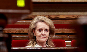 Villallonga, durante la sesión en el parlamento catalán. | EFE