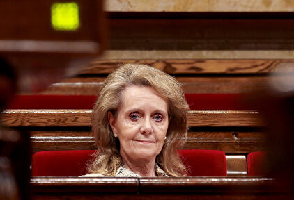 Villallonga, durante la sesión en el parlamento catalán. | EFE